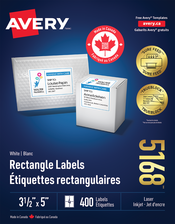  White Rectangle Labels with Sure Feed&trade; Technology