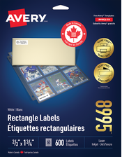  White Rectangle Labels with Sure Feed&trade; Technology