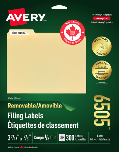 Removable White Filing Labels