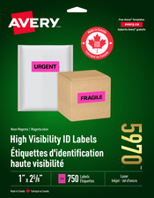 Avery®Étiquettes d'identification voyantes couleurs fluo