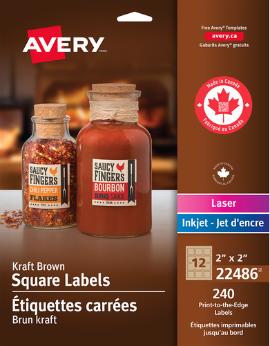  Kraft Brown Square Labels