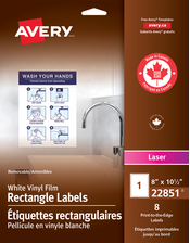  White Vinyl Film Rectangle Labels