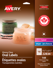 Glossy Clear Oval Labels