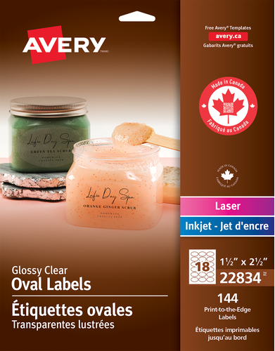  Glossy Clear Oval Labels