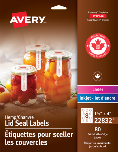 Avery&reg; Hemp Lid Seal Labels