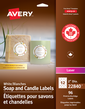  Glossy White Round Soap and Candle Labels