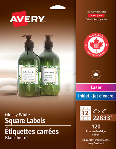 Glossy White Square Labels