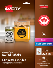  Glossy Clear Round Labels