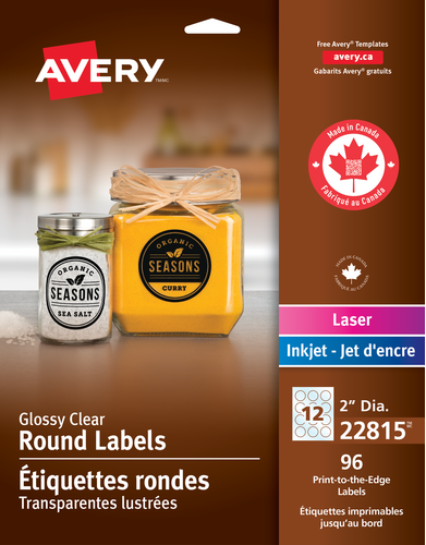  Glossy Clear Round Labels