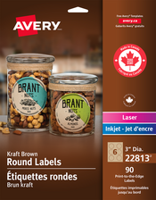  Kraft Brown Round Labels