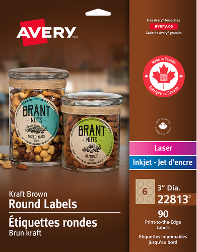  Kraft Brown Round Labels