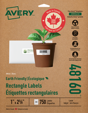 Earth-Friendly White Rectangle Labels