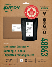Earth-Friendly White Rectangle Labels