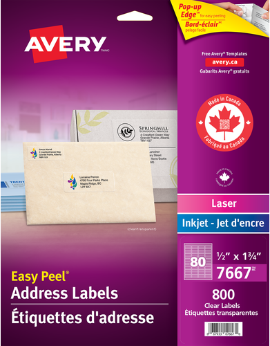  Rectangle Clear Labels with Easy Peel&reg;