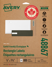 Earth-Friendly White Rectangle Labels