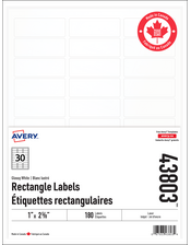 Glossy White Rectangle Labels