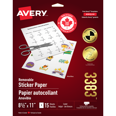 Avery® 03383 - Sticker Project Paper , 8-1/2