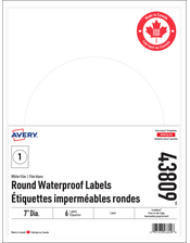  Print-to-the-Edge Round Waterproof Labels