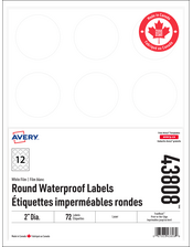  Print-to-the-Edge Round Waterproof Labels