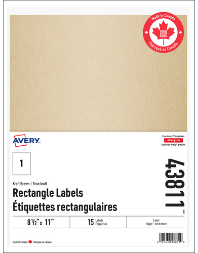Kraft Brown Rectangle Labels