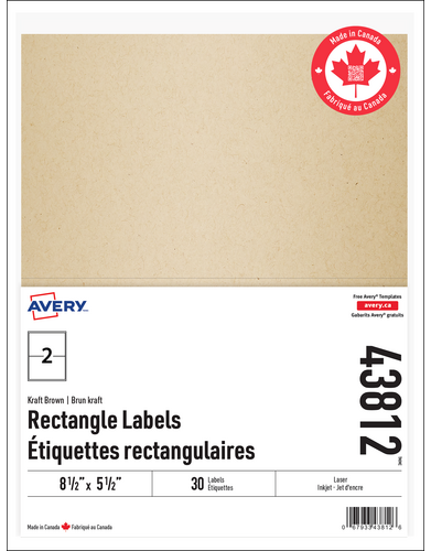 Kraft Brown Rectangle Labels
