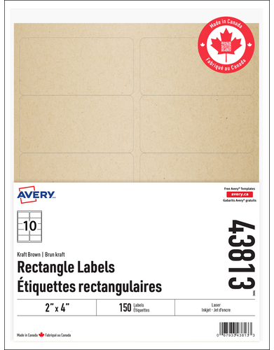 Kraft Brown Rectangle Labels