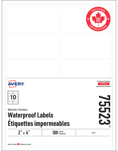 Rectangle Waterproof Labels with Sure Feed™ Technology
