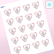 Professional Printed Heart Labels