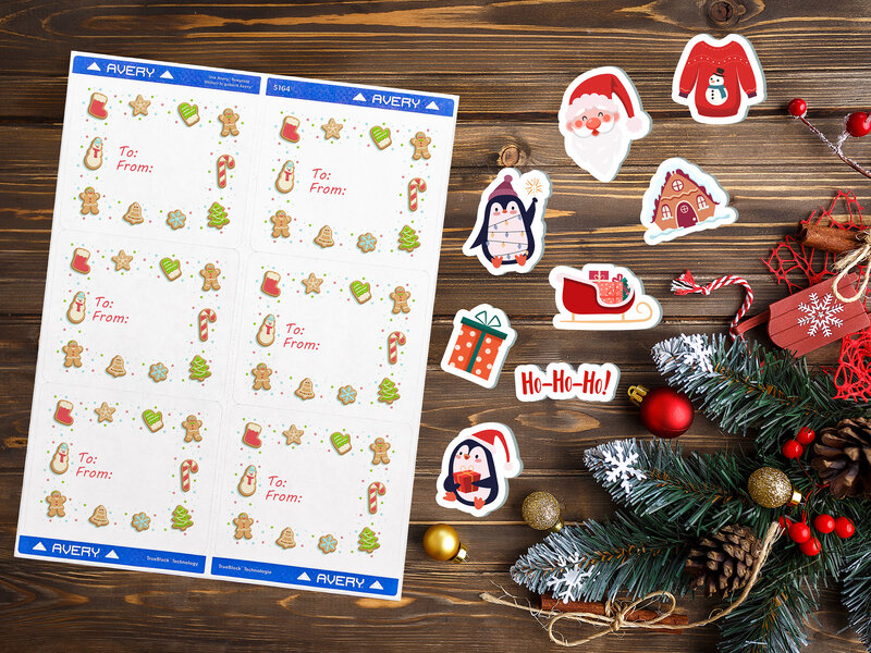christmas labels and stickers
