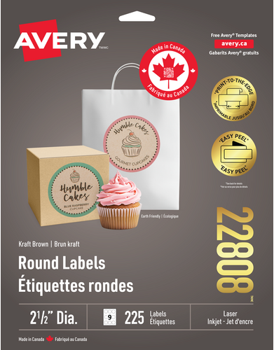 Étiquettes rondes brun kraft 