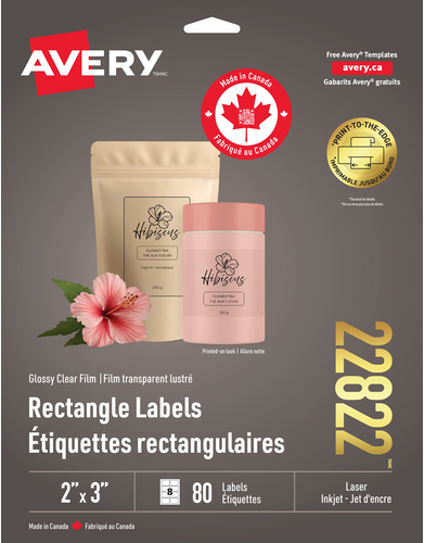  Glossy Clear Rectangle Labels