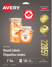   Matte White Round Labels