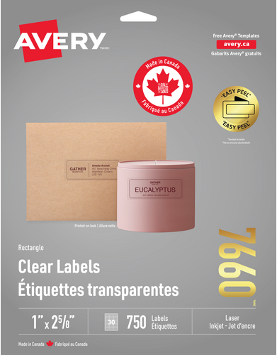  Rectangle Clear Labels with Easy Peel&reg;