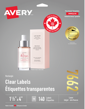  Rectangle Clear Labels with Easy Peel&reg;