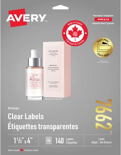  Rectangle Clear Labels with Easy Peel&reg;