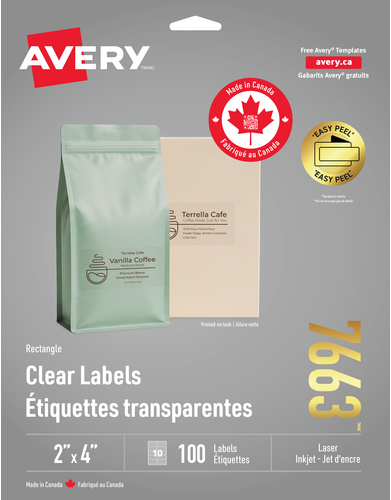  Rectangle Clear Labels with Easy Peel&reg;