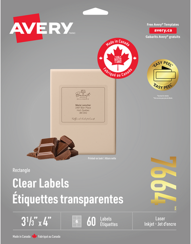  Rectangle Clear Labels with Easy Peel&reg;