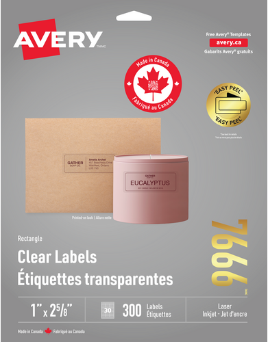  Rectangle Clear Labels with Easy Peel&reg;