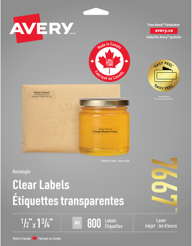  Rectangle Clear Labels with Easy Peel&reg;