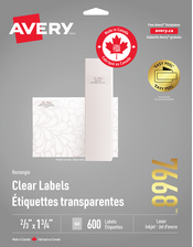  Rectangle Clear Labels with Easy Peel&reg;