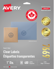  Clear Round Labels with Easy Peel&reg;
