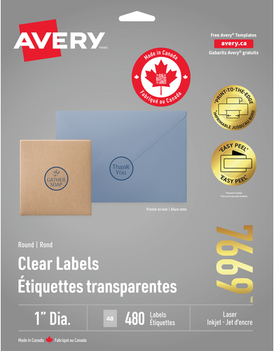  Clear Round Labels with Easy Peel&reg;