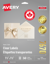  Glossy Clear Square Labels with Easy Peel