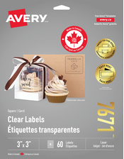  Glossy Clear Square Labels with Easy Peel
