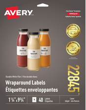  Durable White Wraparound Labels