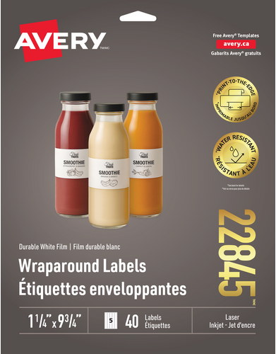  Durable White Wraparound Labels